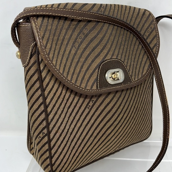 Mark Cross Canvas Logo’d Flap Turnlock Crossbody Bag - Picture 4 of 16